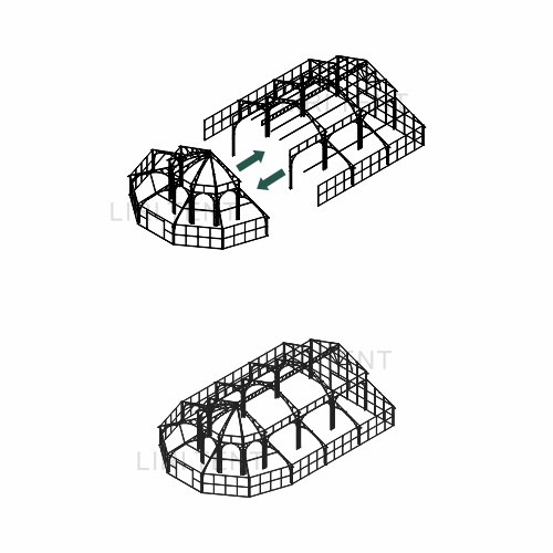 半圆五边形山墙