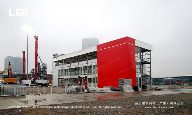 三层楼篷房侧面图