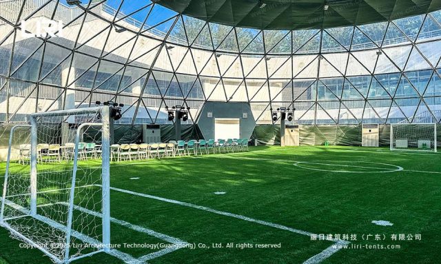 etfe膜结构球形篷房侧面图